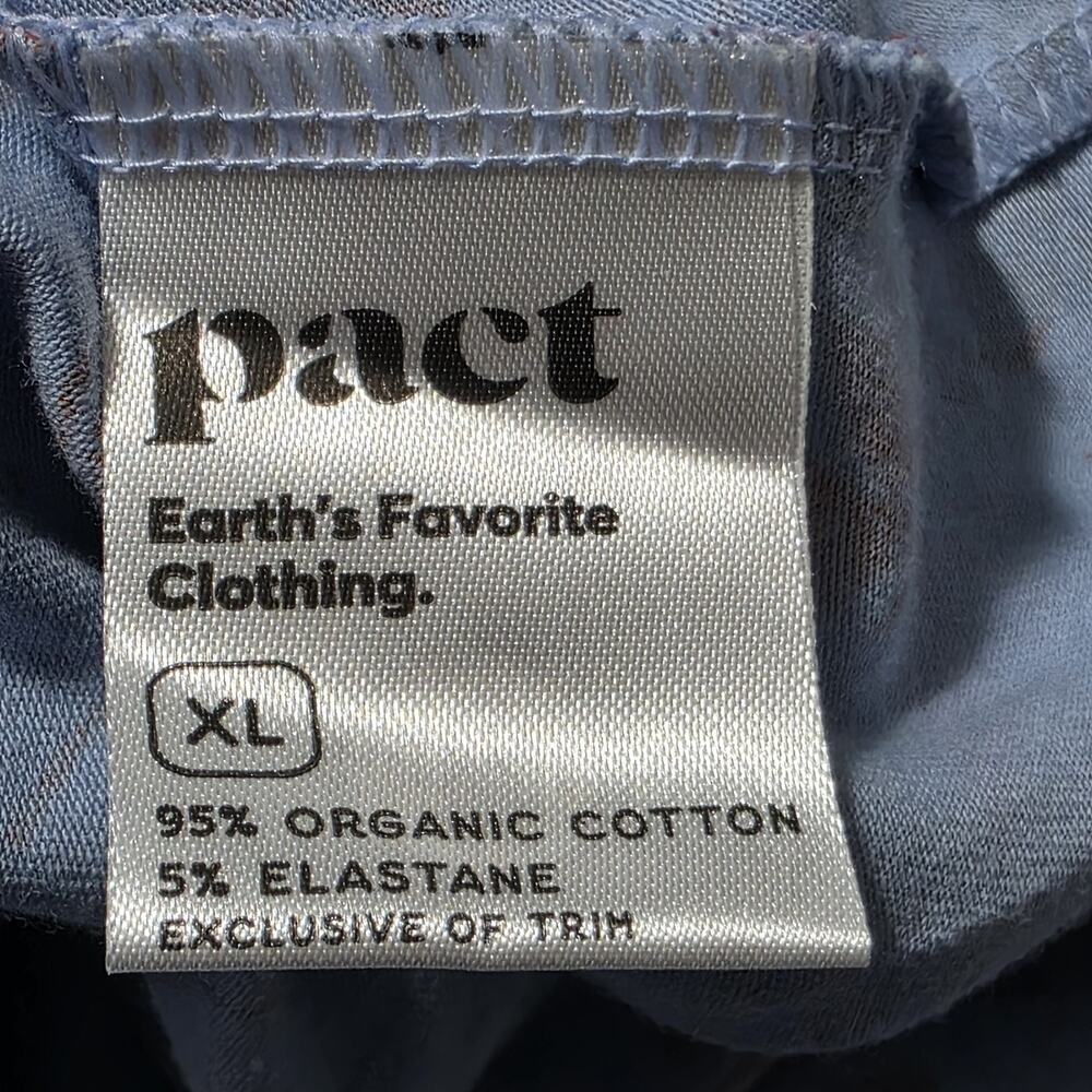 Pact Organic Cotton Fit & Flare Midi Dress Size XL stretch knit floral Blue - Picture 6 of 9
